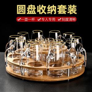 白酒分酒器家用水晶玻璃白酒杯2两酒壶小酒杯高档描金边创意套装