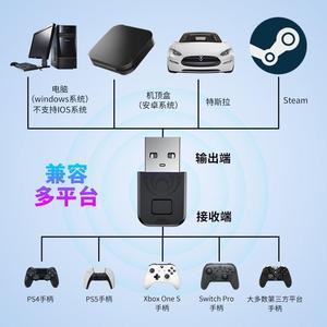 新款蓝牙5.0手柄接收器 兼容Switch/PS4/PC电脑无线转换器